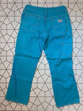 Vtg Polo Jeans Co. Ralph Lauren Women 30x23 Turquoise Carpenter Pants Y2K Grunge